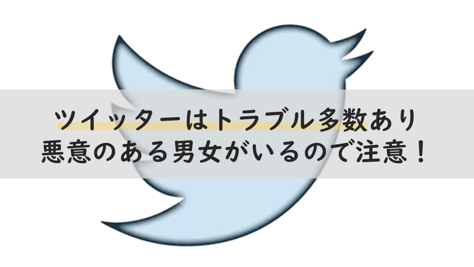 ツイッターはトラブル多数あり悪意のある男女がいるので注意！