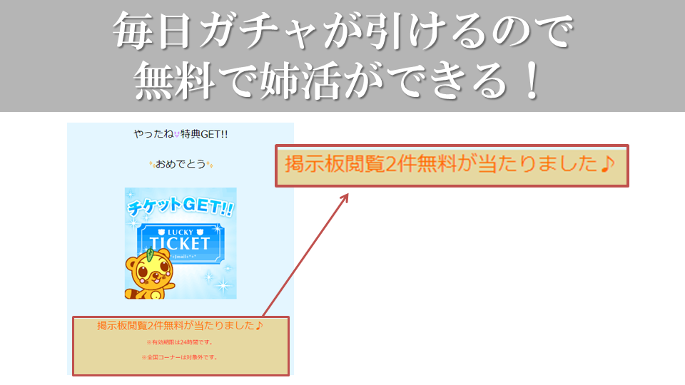 毎日ガチャが引けるので無料で姉活ができる！